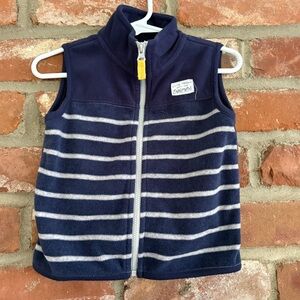 Carters Navy Striped Fleece Vest 18m